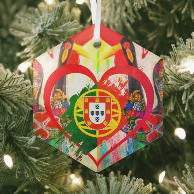 Portuguese folk art glass tree decoration (Insitu)