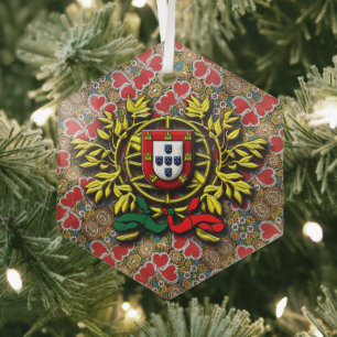 Portuguese folk art glass tree decoration
