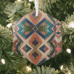 Portuguese folk art glass tree decoration