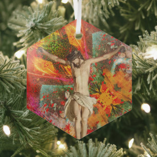 Portuguese folk art glass tree decoration