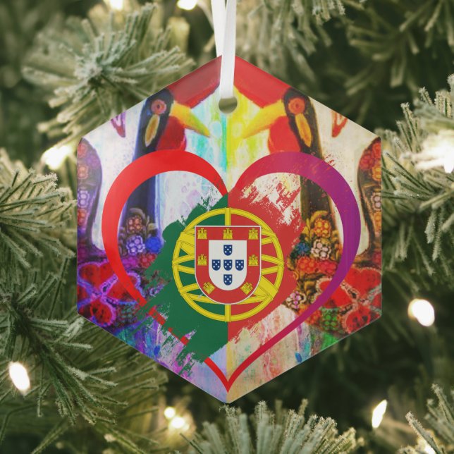Portuguese folk art glass tree decoration (Insitu)