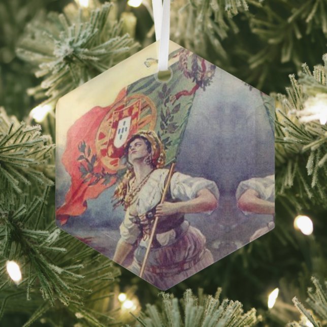 Portuguese folk art glass tree decoration (Insitu)