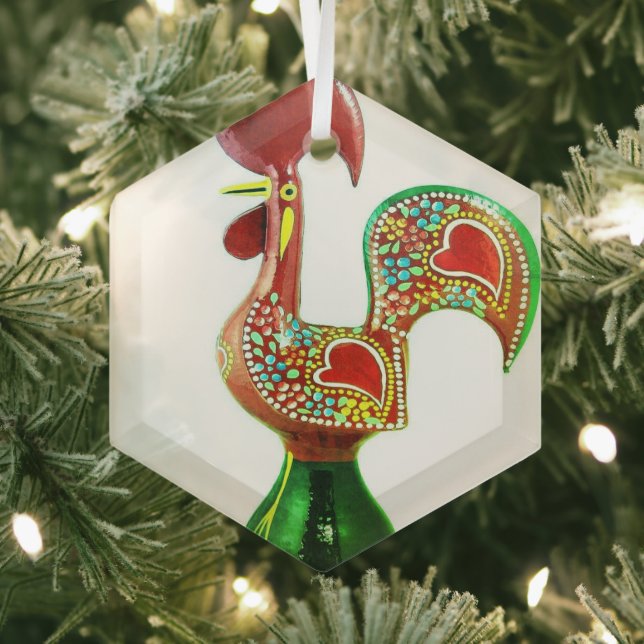 Portuguese folk art glass tree decoration (Insitu)