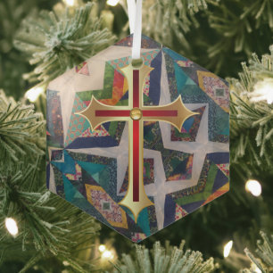 Portuguese folk art glass tree decoration