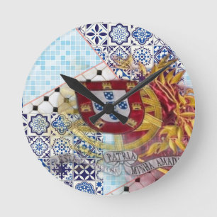Portuguese folk art round clock