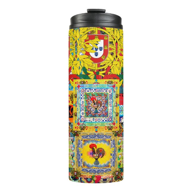 Portuguese folk art  thermal tumbler (Front)