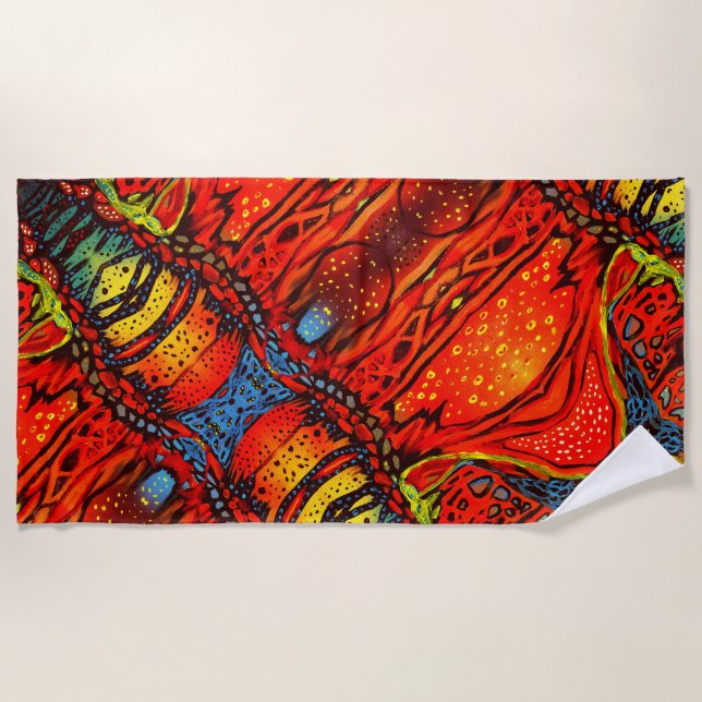 Portuguese folk art throw blanket (Front)