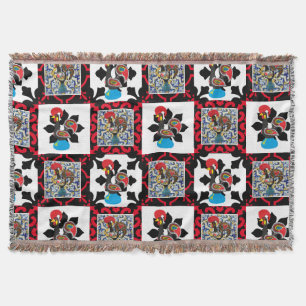 Portuguese folk art throw blanket