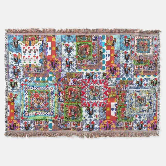 Portuguese folk artThrow Blanket (Front)
