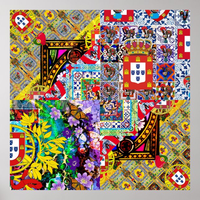 Portuguese folkart designs poster (Front)