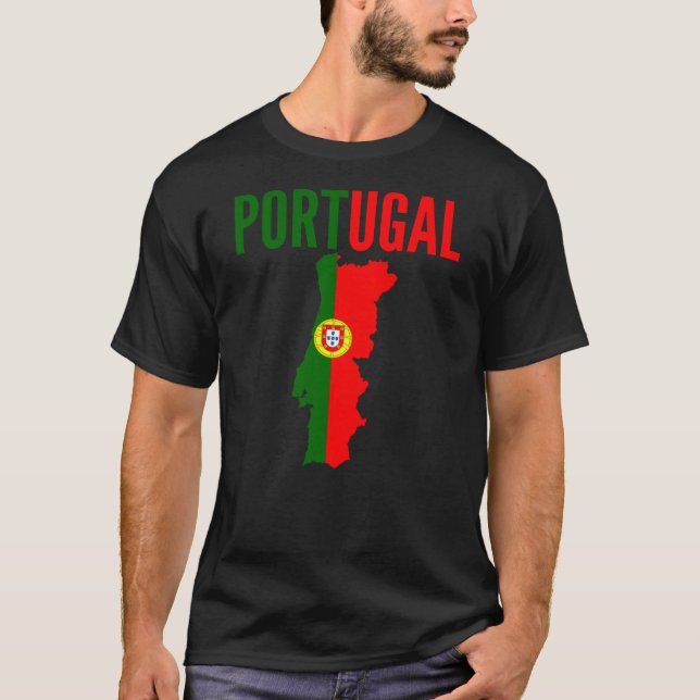 Portuguese Gift - Portugal Map T-Shirt (Front)