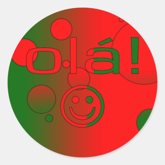 Portuguese Gifts Hello Ola Face Classic Round Sticker Zazzle Co Uk