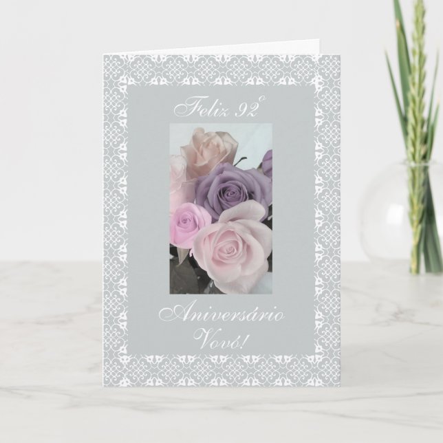 Portuguese - Grandma's 92th birthday Card (Front)