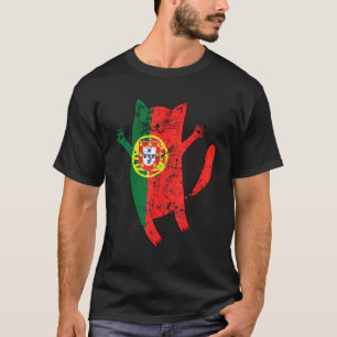 Portuguese Happy Cat Portugal Flag T-Shirt