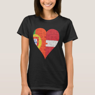 Portuguese Latvian Flag Heart T-Shirt