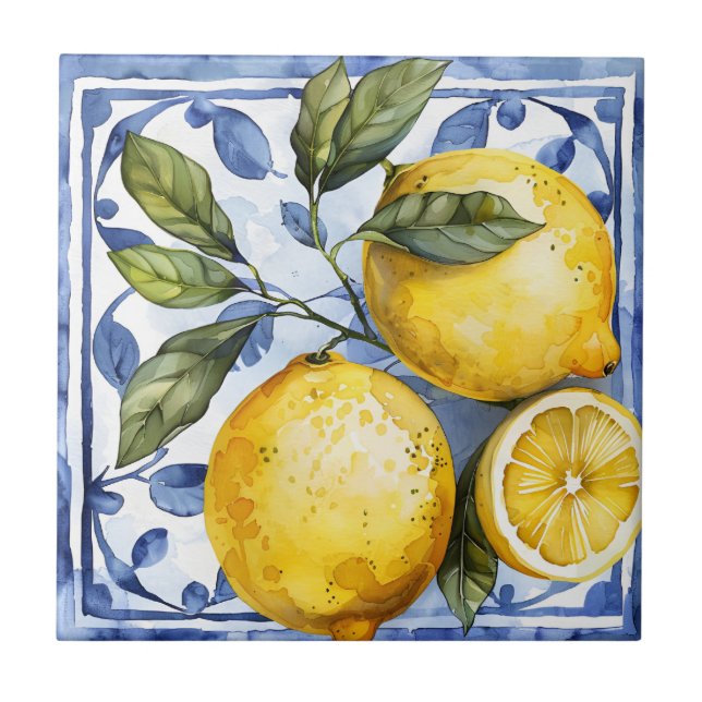 Portuguese Lemon Mediterranean  Tile (Front)