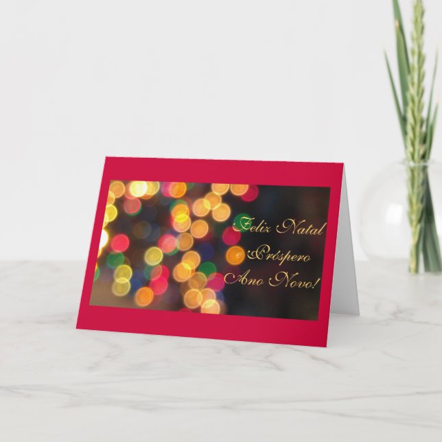 Portuguese: Luzes de Natal Holiday Card (Front)