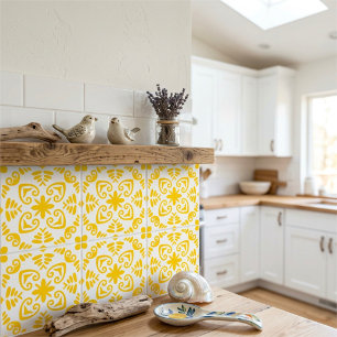 Portuguese Mediterranean Sunny Warm Yellow White Tile