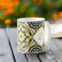 Portuguese Mediterranean tile pattern Monogram