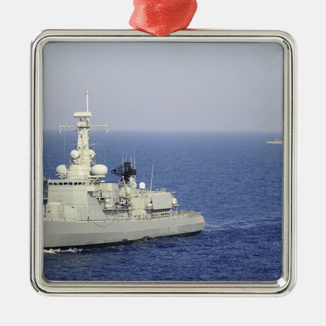 Portuguese navy frigate NRP Bartolomeu Dias Metal Tree Decoration (Front)