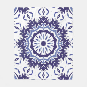 Portuguese ornamental azulejo ceramic. Minimal des Fleece Blanket