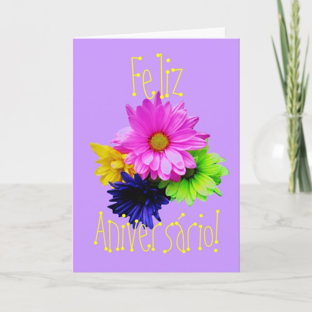 Portuguese: Parabens for a girl-birthday Card (Front)