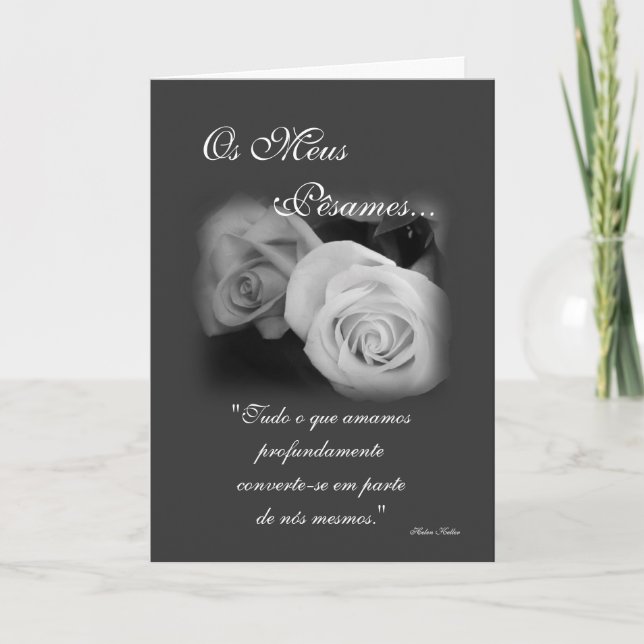 Portuguese: Pesames a preto e branco Card (Front)