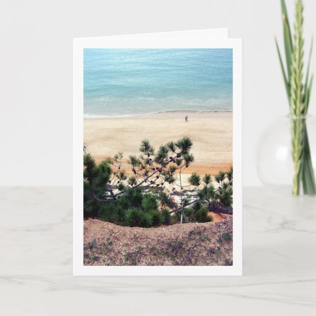 Portuguese Pine Coned Beach Card (Front)