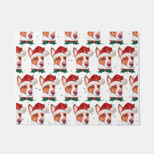 Portuguese Podengo Dog Breed Christmas Stars Doormat
