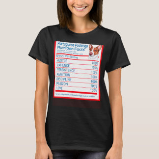 Portuguese Podengo Dog Breed Owner  Nutrition Fact T-Shirt