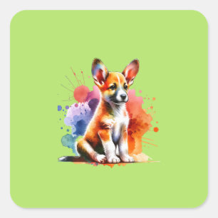 Portuguese Podengo Dog Square Sticker