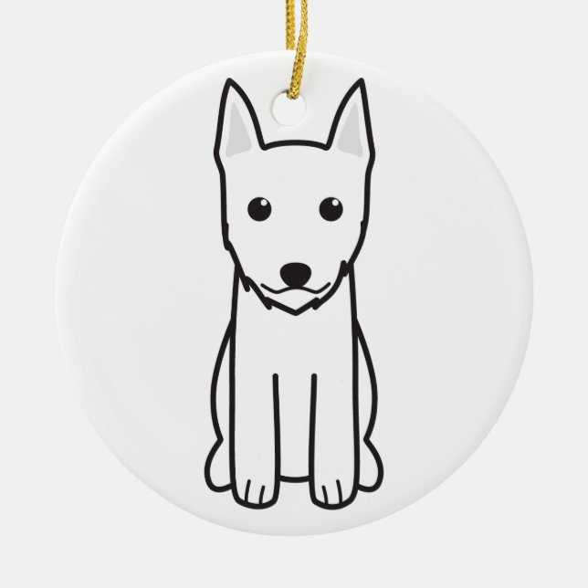Portuguese Podengo Pequeno Ceramic Tree Decoration (Front)