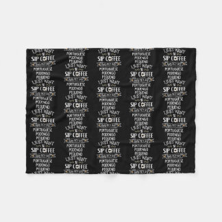 Portuguese Podengo Pequeno Gift Sip Coffee Pet M  Fleece Blanket