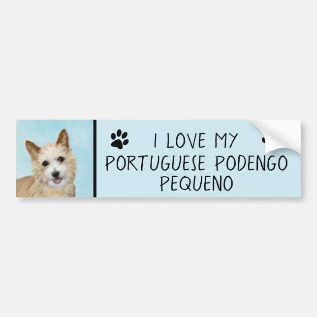 Portuguese Podengo Pequeno Painting - Original Art Bumper Sticker (Front)