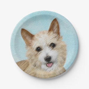 Portuguese Podengo Pequeno Painting - Original Art Paper Plate