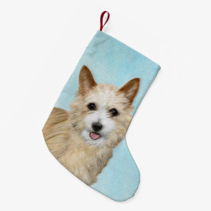 Portuguese Podengo Pequeno Painting - Original Art Small Christmas Stocking