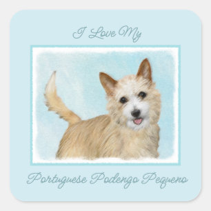 Portuguese Podengo Pequeno Painting - Original Art Square Sticker