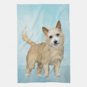 Portuguese Podengo Pequeno Painting - Original Art Tea Towel