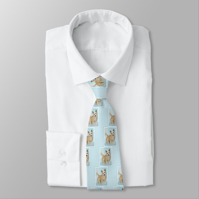 Portuguese Podengo Pequeno Painting - Original Art Tie (Tied)