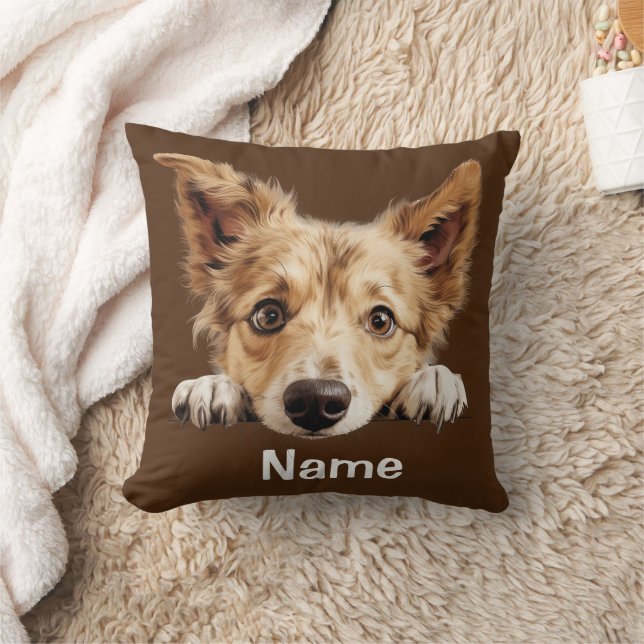 Portuguese Podengo Puppy Dog Face Throw Pillow (Blanket)
