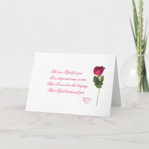 Portuguese: poema e rosa -Valentine's day Holiday Card