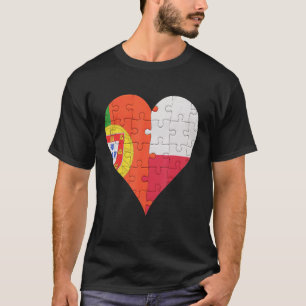 Portuguese Polish Flag Heart T-Shirt