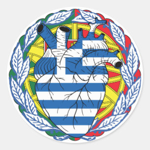 Portuguese Portugal Greek Independence Greece Classic Round Sticker