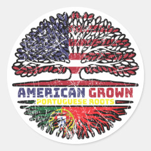 Portuguese Portugal US American USA United States Classic Round Sticker