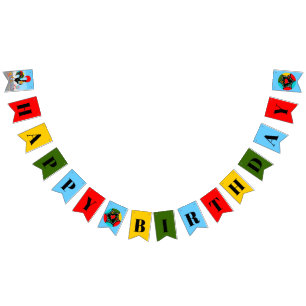 Portuguese Rooster and gifts kids birthday party Bunting