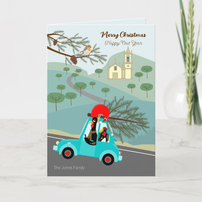  Portuguese Rooster Christmas festive ride Card (Front)
