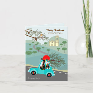 Portuguese Rooster Christmas festive ride Card