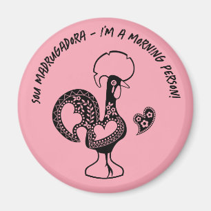 Portuguese Rooster Early Riser Modern Silhouette Magnet