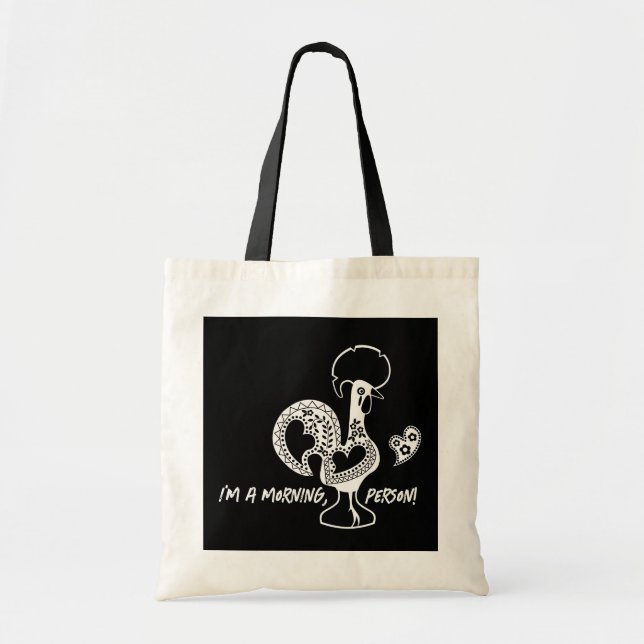 Portuguese Rooster Early Riser Modern Silhouette Tote Bag (Front)