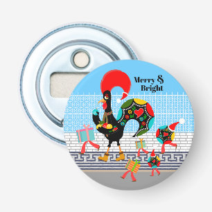 Portuguese Rooster Festive Christmas Parade Bottle Opener